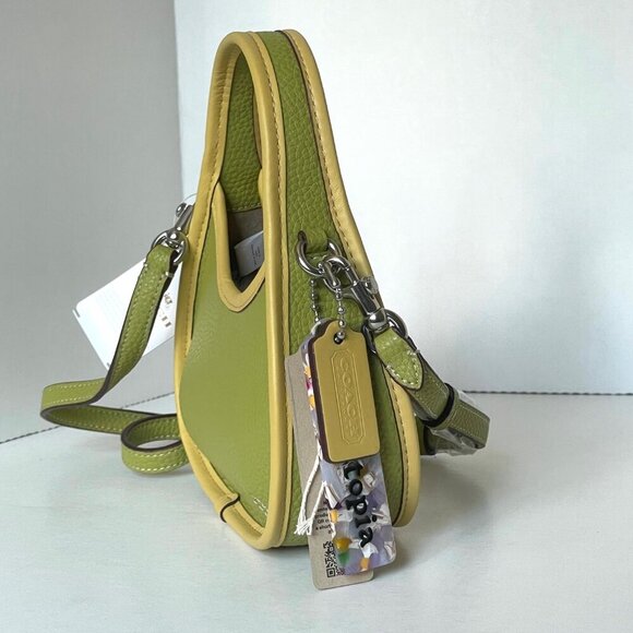 Coach Mini Ergo Bag Coachtopia CO662 Leather 90s Crossbody Lime Green Sunflower - Picture 4 of 13